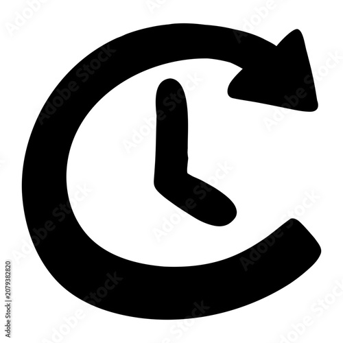 A hand-drawn history icon representing recent activity, records, and timelines
