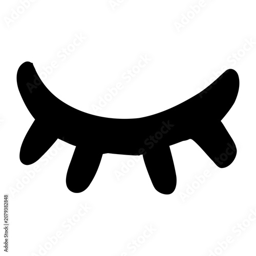 A hand-drawn eye off icon representing hidden content, privacy, and visibility control.