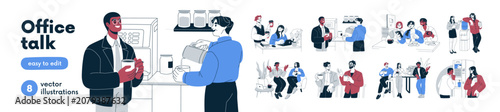 Принти на полотні Office communication, casual informal conversation between colleagues