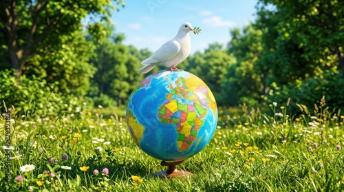 Peace Dove On World Globe