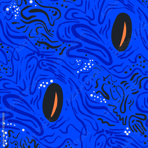 Abstract organic seamless pattern with hand-drawn fluid shapes, wavy lines, and doodle motifs. Modern funky background design for textile, wallpaper, and print