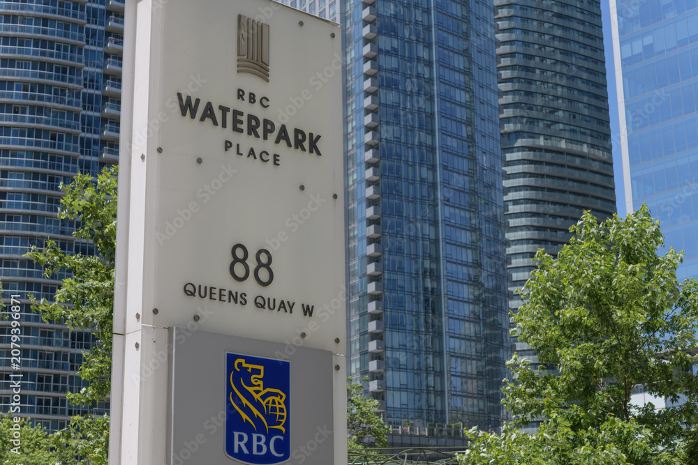 Obraz premium pylon sign outside RBC Water Park Place, 88 Queens Quay W, Toronto