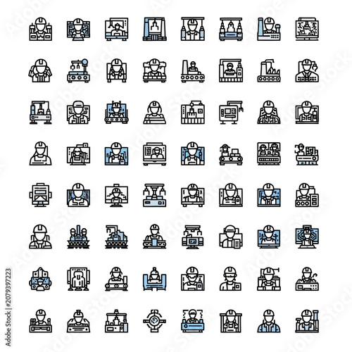 Collection of architecture and construction icons.