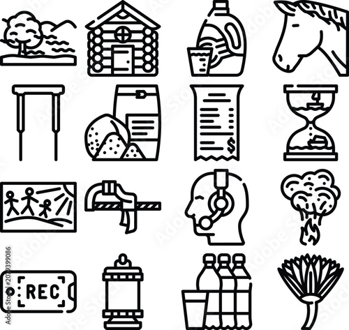 Black and white for home, office, music, sports, and technology themes