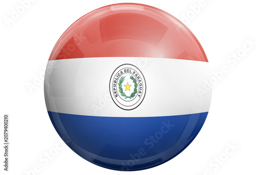 Obraz na płótnie flag element shiny isolated button sphere paraguay patriotism glossy world web p