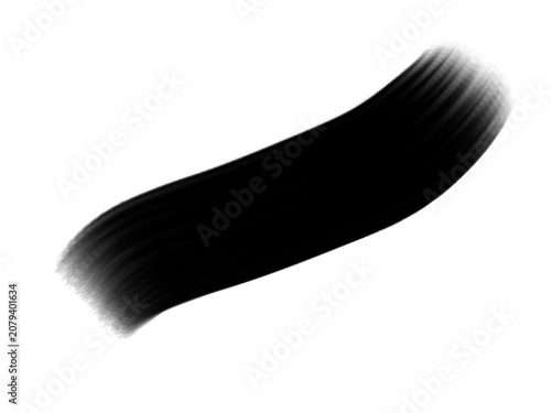 Elegant black brush stroke with curved silhouette.