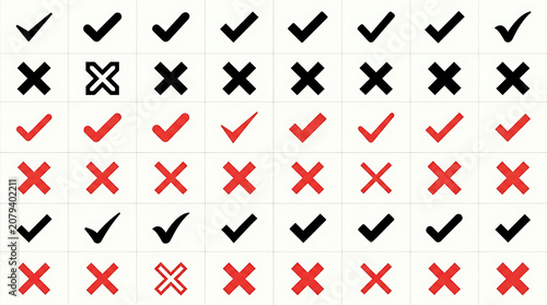 Red and black cross pattern with arrows