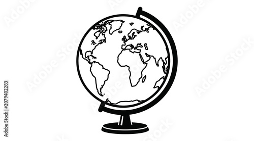 Vintage-style globe on a wooden stand