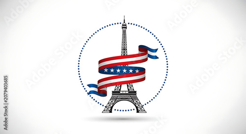 Abstract globe with american and russian flags