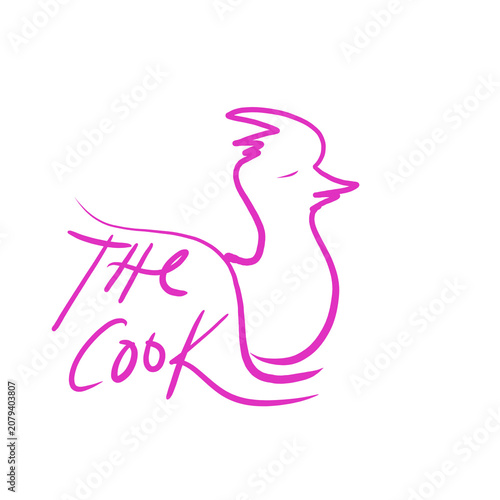 Pink stylized duck logo illustration for The Cook.