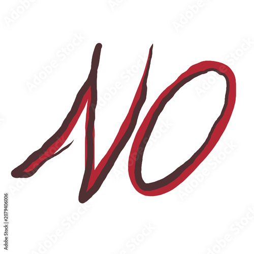 Stylized No Text With Red Brush Stroke.