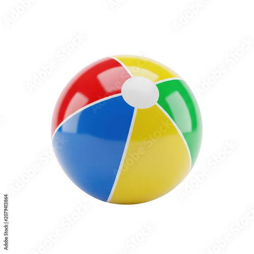 A Vibrant Multi Colored Beach Ball Isolated Against A Solid Black Background