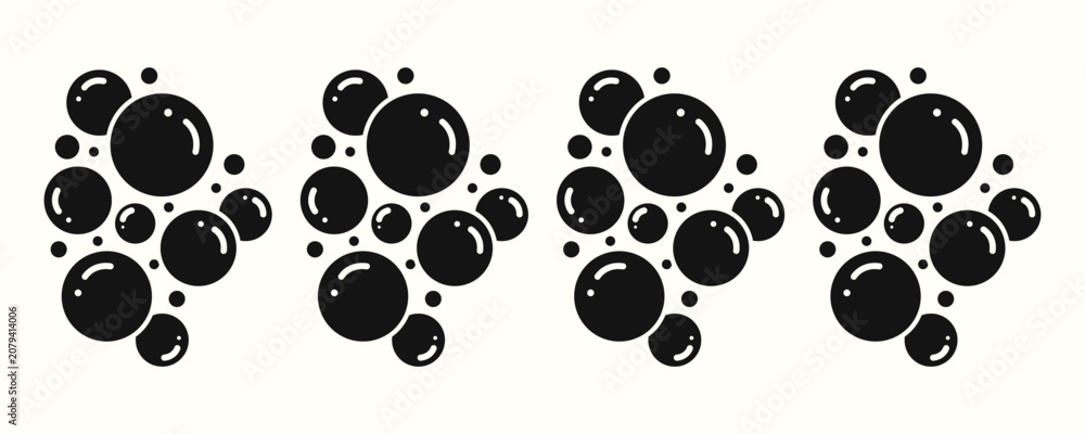 Fototapeta premium Soap Bubbles Icon Bubble Foam Flat Symbol Vector Illustration.