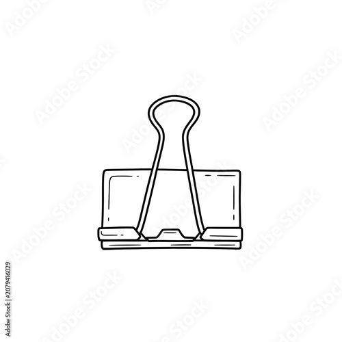 Binder clip icon, simple line drawing