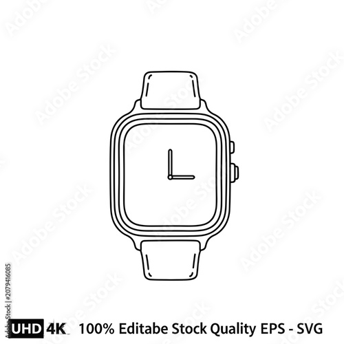 Modern smartwatch outline, simple design
