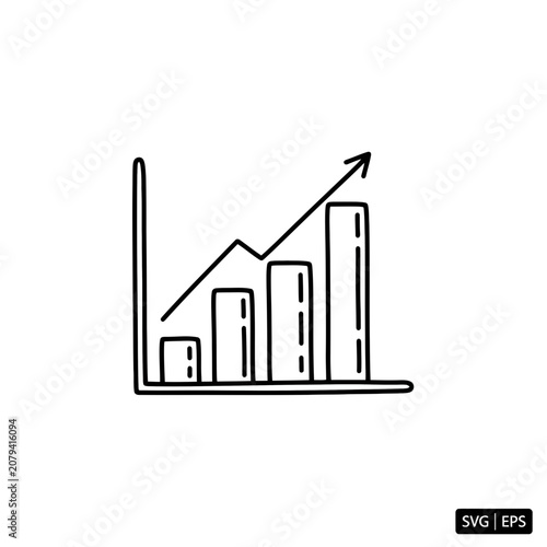 Doodle growth chart with arrow