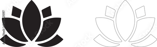Fotografie Lotus flower vector icon, purity spa symbol, oriental meditation and body wellness