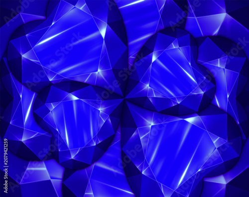 Bright background of sapphire stones, sparkling sapphire stones with glitter and highlights on a white background. Vector illustration.