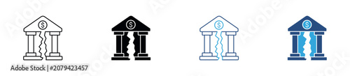 Photos Bank Bankruptcy Icon Set