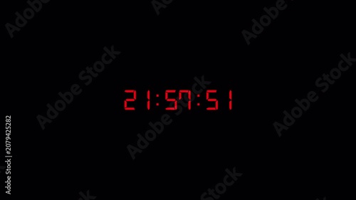 One day countdown timer animation in one minute with transparent background, 24 hours countdown in 60 second with alpha channel in 4k.