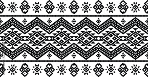 Tableau sur toile Lao Textile Pattern - Ancient Heritage