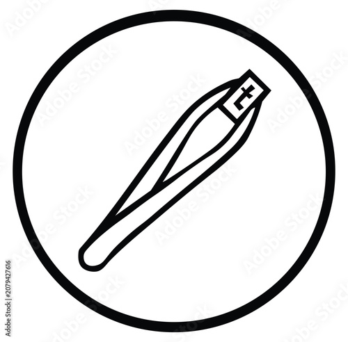 Vector icon of tweezers, a precision tool for grooming and medical use