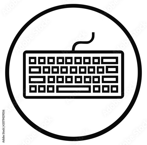 Keyboard icon set, computer input device symbol, vector illustration