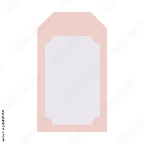 Blank pink gift tag with decorative frame