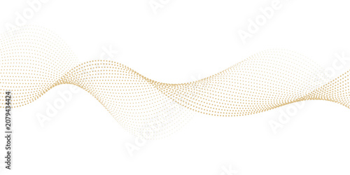 Tableau sur toile Golden of nano particles waves famous background design