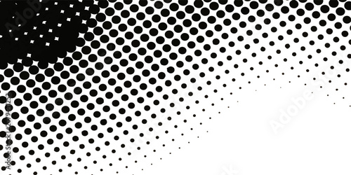 Tableau sur toile Abstract Black and White Halftone Dots Seamless Geometric Vector Background Patt