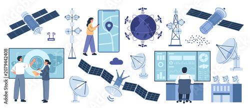 Obraz na plátně Satellite communication
