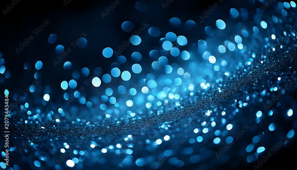 Fototapeta premium Abstract Blue Bokeh Texture On Black