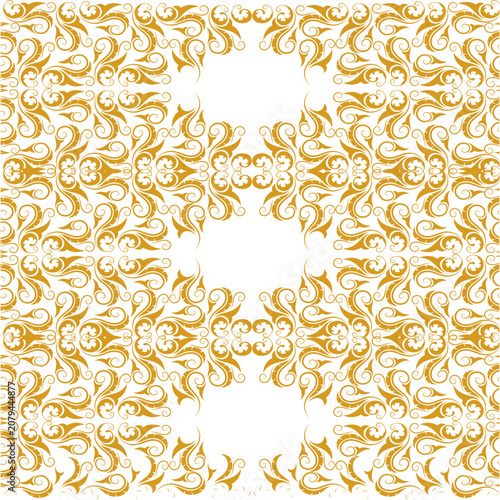 Golden Ornate Swirl Pattern Background