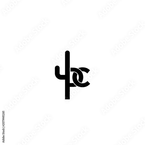 Intertwined 4 and C Letter Logo