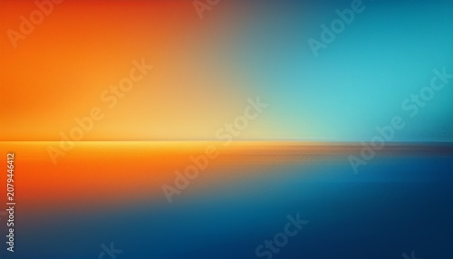 Abstract Orange And Blue Gradient Background With A Blurry Textured Horizon Line Creating A Dreamlike Atmosphere