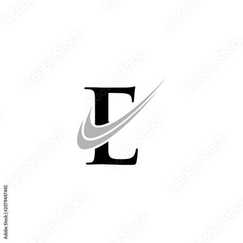 Letter E Logo with Swoosh