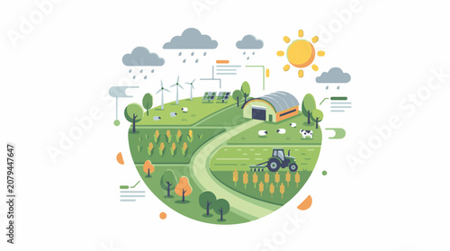 Sustainable farm with renewable energy and crops