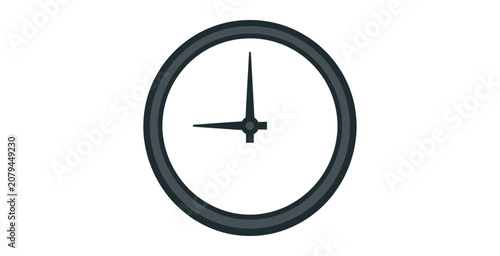 Obraz na plátne Minimalist Analog Clock Vector Illustration