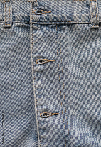 Obraz na plátně Denim jacket front placket with buttonhole
