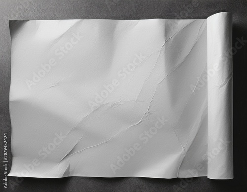 blank paper poster with old vintage look old print paper texture for retro designs with grain and folds unfolded paper sheet
