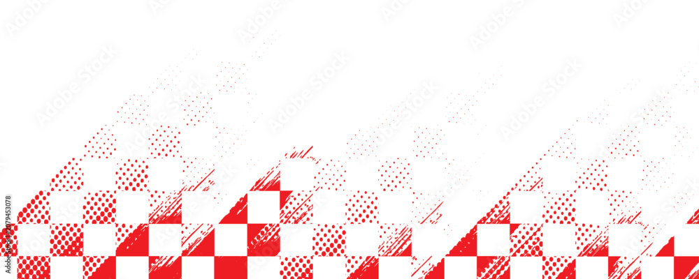 Obraz premium Red & White Checkered Flag, Race flag logo icon, modern simple design illustration vector template