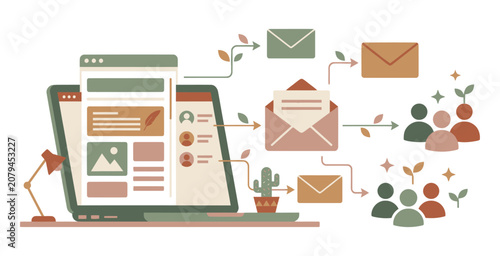 Flat Design Email Marketing Concept Illustration