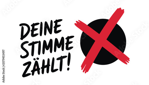Deine stimme zählt political participation vote graphic icon