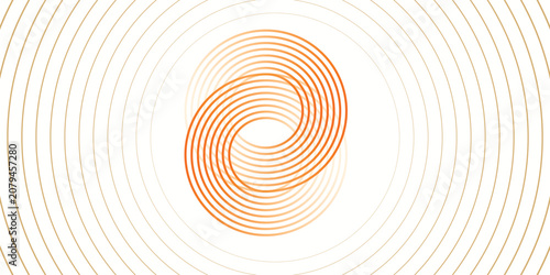 Vector orange line background curve element with white space for text and message design, overlapping layers, vector