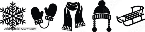 Skiing Skis And Ski Lift Icons In Black Silhouette Style On A White Background alpine downhill skier figure