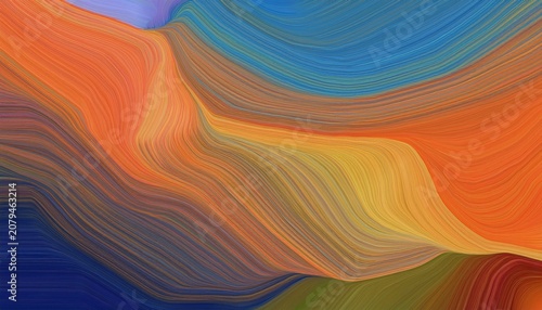Horizontal Colorful Abstract Wave Background With Dark Salmon Burly Wood And Strong Blue Colors Can Be Used As Texture Background Or Wallpaper