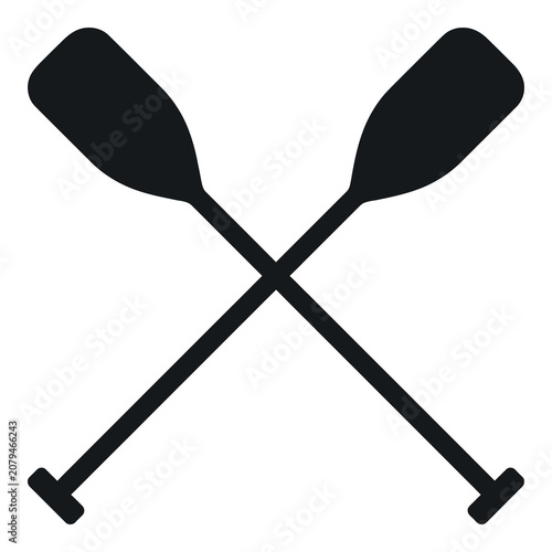 Canvastavla Crossed oars for rowing or paddling on water sports  recreation and leisure icon