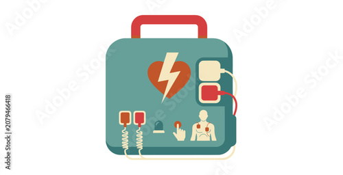 Automated External Defibrillator AED Vector Illustration