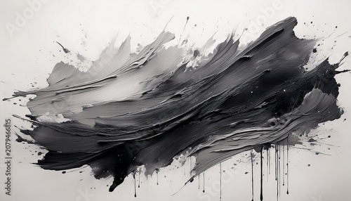 dark gray ink brush stroke with splatter texture