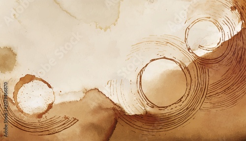 vintage brown coffee stain watercolor texture background